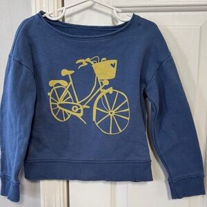 Mini Boden Kids Blue bicycle sweatshirt size 5-6 girls